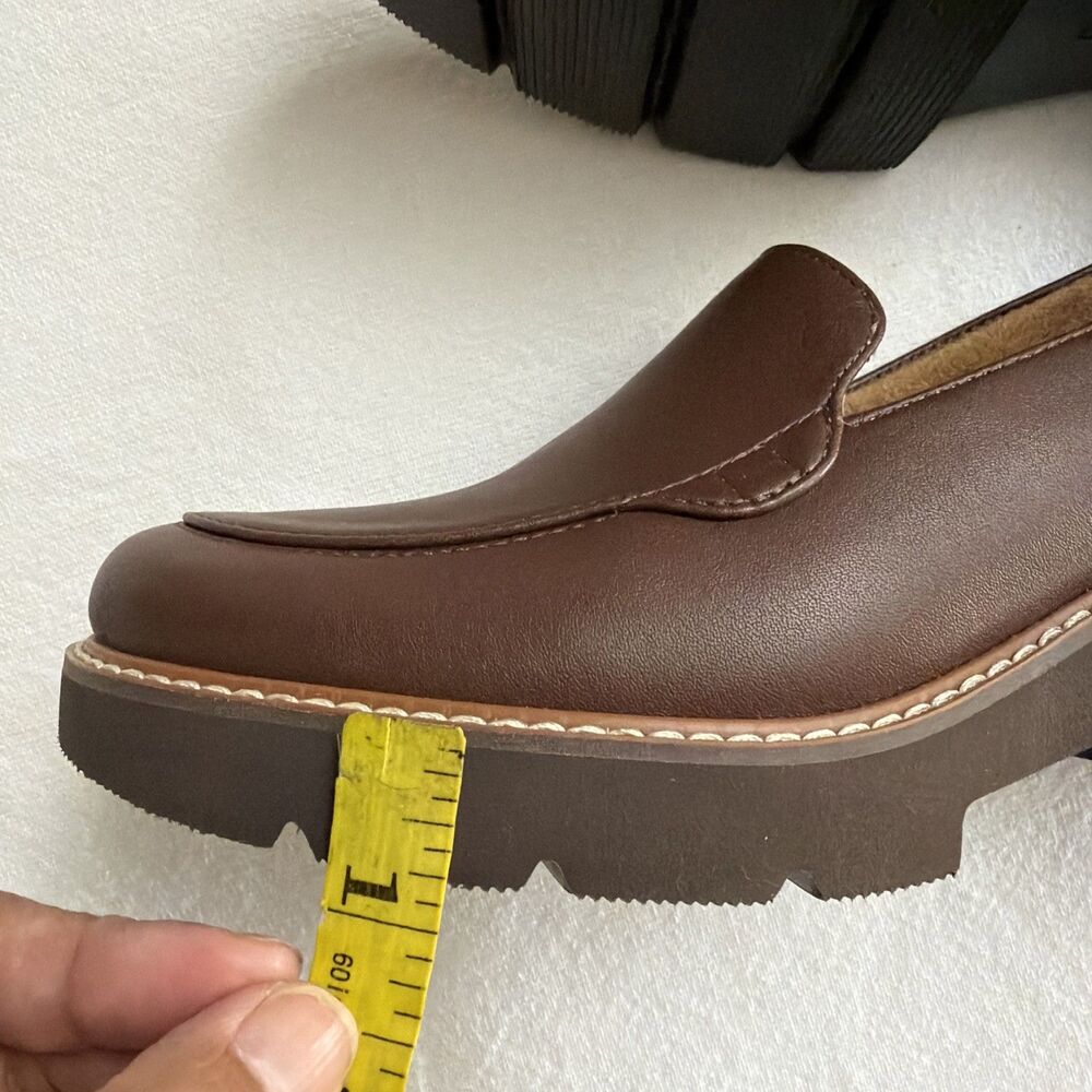 Women’s 7W Naturalizer Cabaret Lug Chunky Sole Loafer Rich Brown Leather Uppers - Picture 15 of 16